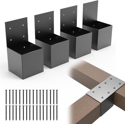 Vollständiges modernes Pergola-Klammer-Set Holz-Post-Basis-Kit mit Stahl-Klammern Modulargroß Pergola-Klammer-Kits