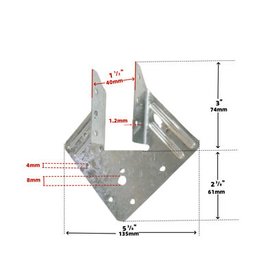Schwarzpulverbeschichtete Hurrikan-Krawatten und Rafter-Klammern für 2x4, 2x6 Truss-Rahmen